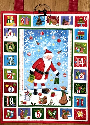 Makower Merry Christmas Santa Advent Calendar - Fabric Panel - Image 1 of 3