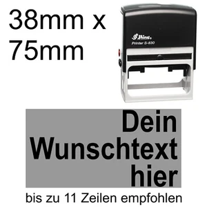 Shiny Printer S-830 38x75mm Rechtsbündig Wunschtext Stempel Arial Fett - Bild 1 von 1