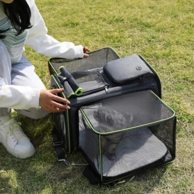 Portable Pet Dog Backpack Breathable Cat Carrier Bag Airline Approved Transport - Image 1 of 4