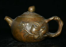 4.8"Marked Bronze Dynasty Flowers Water Bowl Teapot Teapot