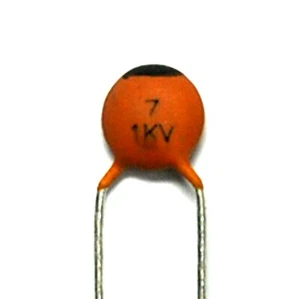 100pc Disc Ceramic Capacitor 7pF 1KV D ±0.5pF NP0 Pitch=4.5mm RoHS Taiwan NPO * - Picture 1 of 3