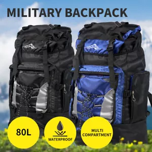 Military Backpack Tactical Camping Hiking Travel Rucksack Outdoor Trekking 80L - Picture 1 of 36