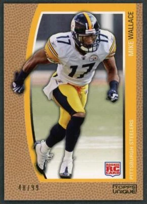 2009 Topps Unique Mike Wallace Bronze /99 Rookie RC #174 Pittsburgh Steelers - Image 1 of 2