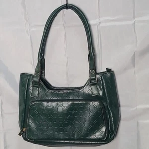 Liz Clairborne Crazy Horse Dark Green Vintage Handbag - Picture 1 of 14