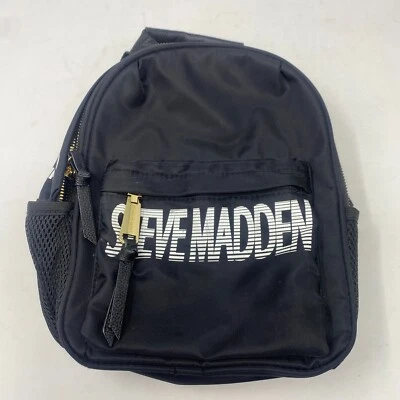 Steve Madden Black and White Force Small Backpack Book Bag Purse - Image 1 of 4