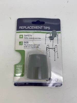 Punta de repuesto 1-1/8" diámetro pierna gris andador/cómoda/utilidad, unidad totalmente nueva Foto 1 de 2