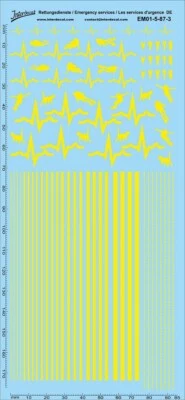 Secours ambulatoires DE 05 1/87 Décalcomanies jaune 177x80mm INTERDECAL - Photo 1/2