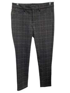 41 Hawthorn Laura Printed Skinny Pant Sz 10 Plaid Dark Gray Business Casual NEW - Picture 1 of 12