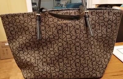 Calvin Klein ck Initial Logo Satchel Bag, Purse Large MINT CONDITION! - Image 1 of 4