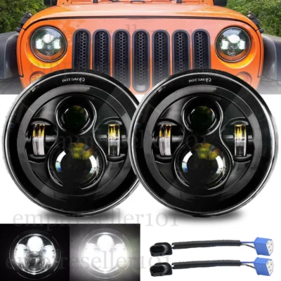 Faro LED redondo de 7 pulgadas aprobado por puntos haz alto/bajo para Jeep Wrangler JK TJ CJ Foto 1 de 4