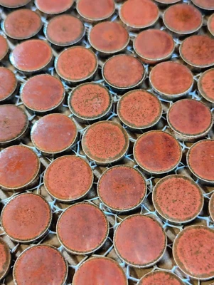 Rustic Terra Red Penny Round Mosaic Tile For Wall & Floor - Image 1 of 2