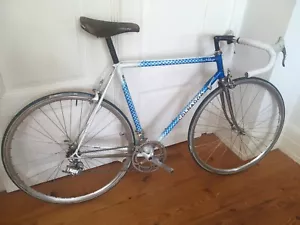 COLNAGO Rennrad 80er RH 56 Farbe weiß, mit blauem Rautenmuster, gebraucht - Bild 1 von 20