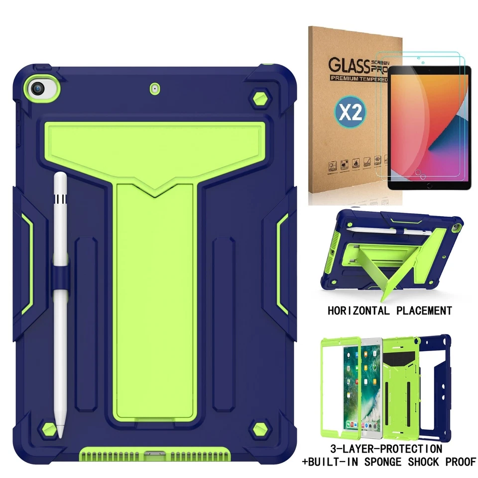 For 10.2" iPad 9th Generation Heavy Duty Hybrid Defender Shockproof Case Cover - Image 1 of 1
