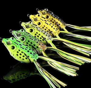 5 PCS Large Frog Topwater Soft Fishing Frogs Lure Bait Bass 1/2 oz 2-3/8" - Picture 1 of 2