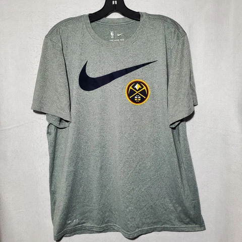 Nike Denver Nuggets Shirt Pullover Athletic Shirt Men's XL Grey Nike Tee Cover