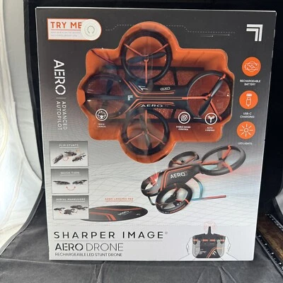 NEW Drone Sharper Image Aero  Rechargeable LED Stunt Drone Landing Pad Autopilot - Image 1 of 4