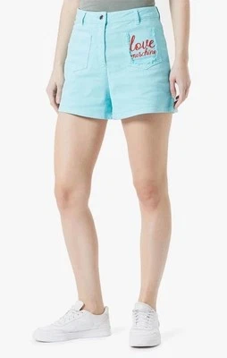 Pantalones Cortos Love Moschino Denim Azul 100% Algodón Reino Unido 8 Nuevos con Etiquetas PVP £140 Foto 1 de 4