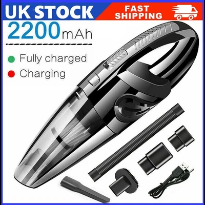 New 120W Home Car Hand Held Vacuum Cleaner Black Wet/Dry Rechargeable Cordless - Image 1 of 4