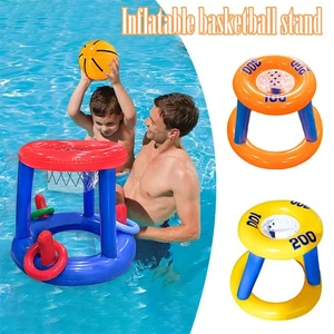 Inflatable Basketball Swimming Pool Toy Ring Floating Childrens Water Sport Game - Picture 1 of 15