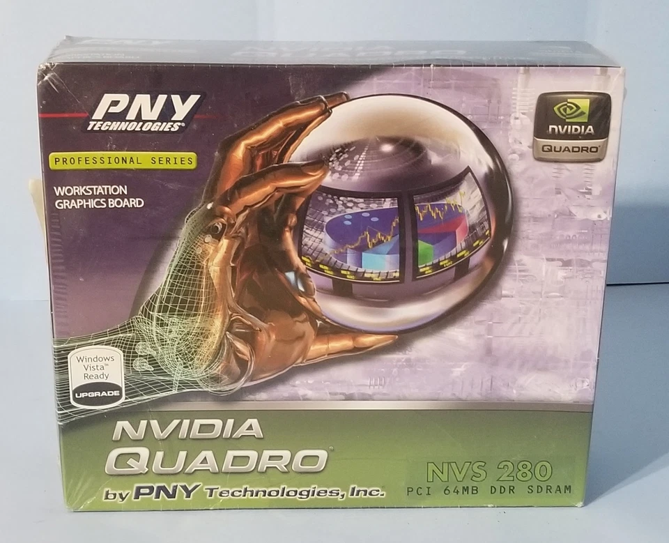 Nvidia PNY Quadro NVS 280  64MB PCI  DDR SDRAM Video Card VCQ280NVS NEW sealed - Image 1 of 3