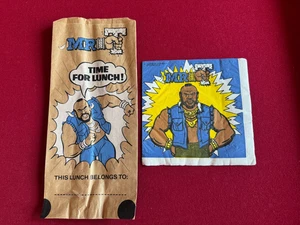 Bolsa de almuerzo y servilleta de papel 1983, "MR. T", "sin usar" (escasa/de colección) Rocky - Imagen 1 de 1