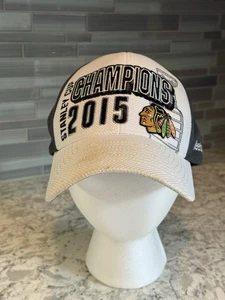 Chicago Blackhawks 2015 Stanley Cup Champions Reebok Stretch Fit Flex Hat Cap - Picture 1 of 11