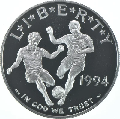 1994-S Proof Soccer World Cup Commemorative Silver Dollar $1 *5989 - Image 1 of 3
