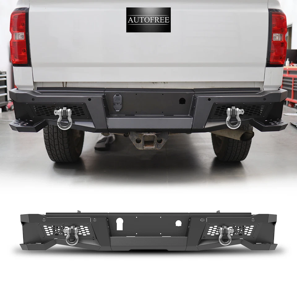 Parachoques trasero negro para Chevy Silverado GMC Sierra 2500 HD 3500 HD 2015-2019 Foto 1 de 4