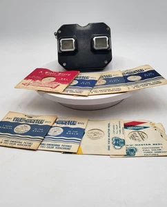 Vtg 1950 Sawyers View Master Black Bakelite 8 Reels ROY ROGERS Hopalong Cassidy - Picture 1 of 6