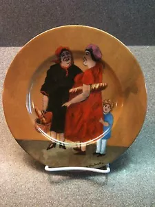 Guy Buffet TUSCAN STOREFRONTS Women from Bakery Salad Plate Mint Made in Germany - Picture 1 of 4