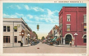 NC-Morganton, North Carolina View on Union Street 1930 A40 - Picture 1 of 2