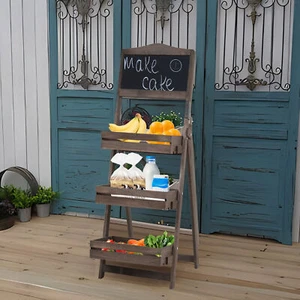 Large Wooden Pavement Sign A-board Chalkboard Shop Pub Cafe Plant Stand Shelf UK - Picture 1 of 11