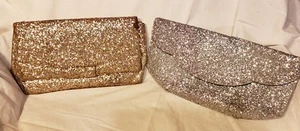 Vintage Glitzer Clutch Menge 2 Lennox Taschen Gold Silber Druckknopf geschlossen Handtasche Geldbörse - Bild 1 von 9