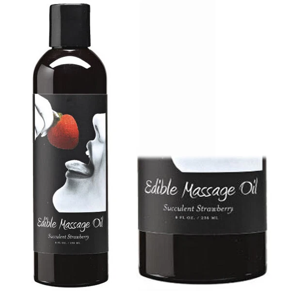 Earthly Body Hemp Edible Massage Oil - 8 Oz Strawberry