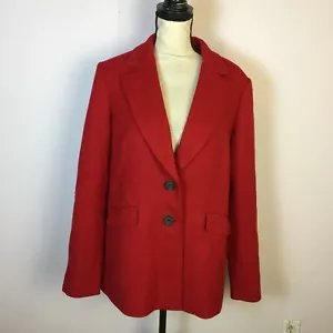 NWT Halogen x Atlantic Pacific Blazer Jacket Sz 16 Womans Red Two-Button Stretch - Picture 1 of 17
