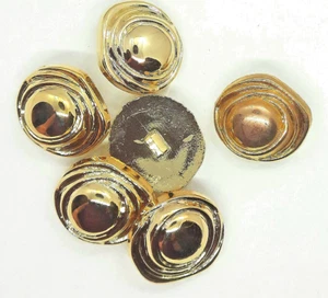 5 Stück Glamour Mantel Knöpfe Knoten Kunstoff metallisiert Farbe Gold 23mm (36") - Bild 1 von 1
