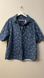 Mossimo Supply Co Mens Button Down Shirt XXL Canvas 100% Cotton Start-patriotic - Picture 1 of 5