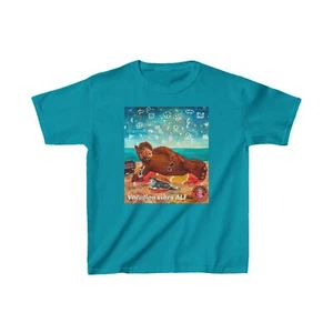 Vacation Vibes ALF Kids Heavy Cotton Tee - 80s Alien Life Form at Beach T-Shirt - Picture 1 of 21
