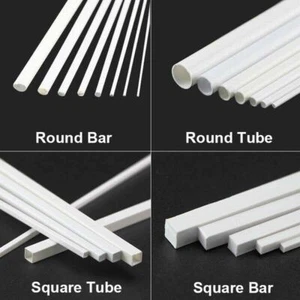 ABS Square / Round, Rod / Tube Plasticard Bar Strip Plastic Styrene Length 250mm - Picture 1 of 12