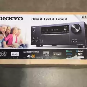 Onkyo TX-NR595 7.2-Channel Smart AV Receiver, 4K Ultra HD and AirPlay 2 (Black) - Picture 1 of 3