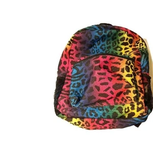 Global Degree Rainbow Leopard Print Backpack - Picture 1 of 6
