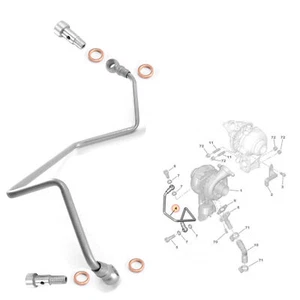 Schmierschlauch Öl + Schrauben Banjos 4 Dichtungen für TURBO 1.6 1.6L HDI TDCi 110 - Bild 1 von 9