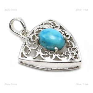 Joyería de piedras preciosas tratadas con turquesa natural colgante de plata de ley 925 para niñas - Imagen 1 de 4