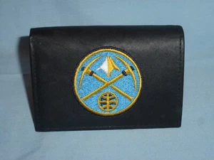 DENVER NUGGETS  embroidered Leather TriFold Wallet NEW in TIN BOX  black  $35 - Picture 1 of 5