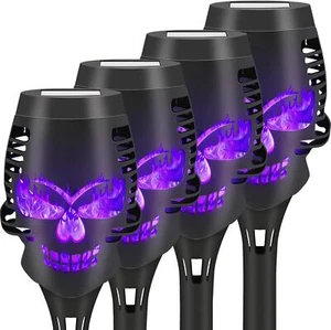 4PCS Flickering LED Solar Power Flame Torch Light Outdoor Garden Waterproof Lamp - Picture 1 of 16