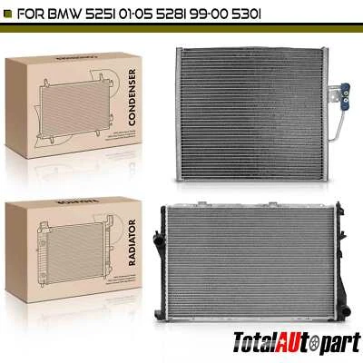Kit de refrigeración de radiador y condensador de CA para BMW E39 525i 2001-2005 528i 99-00 530i Foto 1 de 4