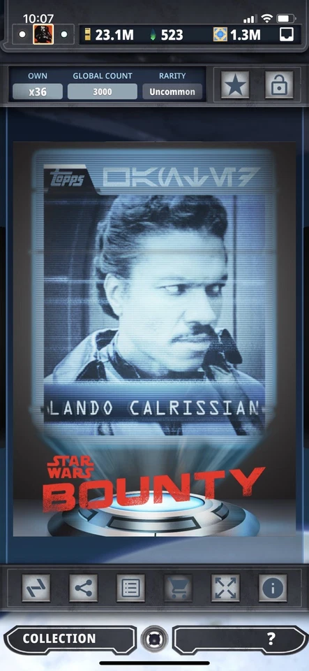 Topps Star Wars Digital Card Trader Lando Calrissian Bounty Insert - Image 1 of 1