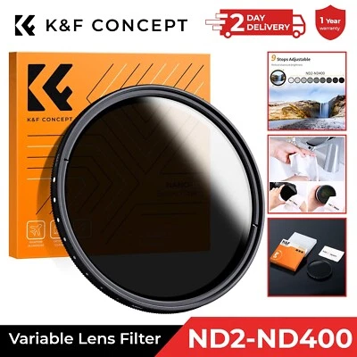 K&F Concept 37-82mm Variable ND Filter ND2-400 Adjustable Fader Neutral Density - Image 1 of 4