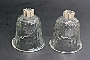Par de tazas votivas de vidrio transparente interior vintage portavelas diamante acanalado - Imagen 1 de 7