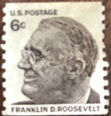 6 centavos Franklin D Roosevelt - Sello de emisión de estadounidenses prominentes  Foto 1 de 3